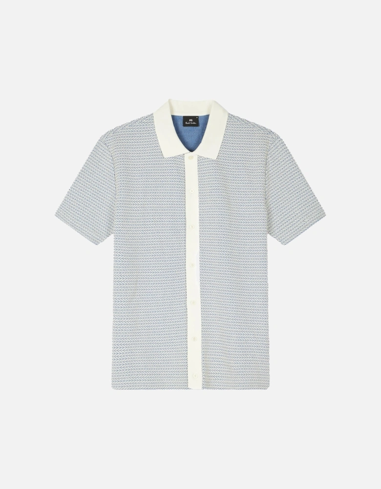 PS Button Front Polo Shirt Blue