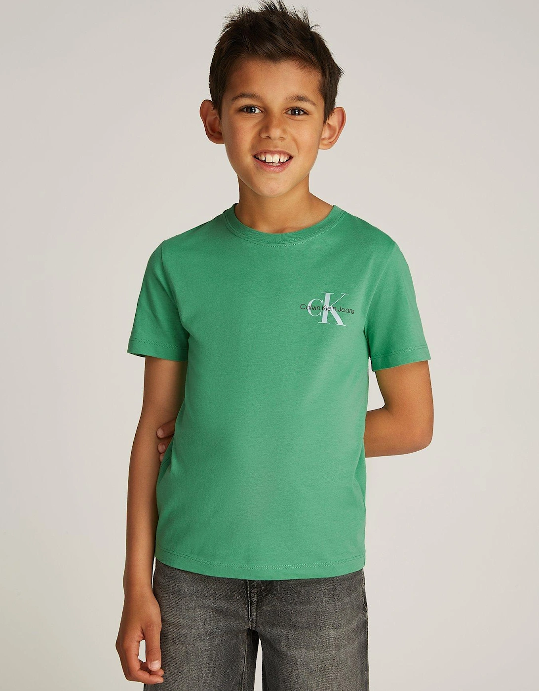 Kids Chest Monologo Short Sleeve T-Shirt - Green, 6 of 5