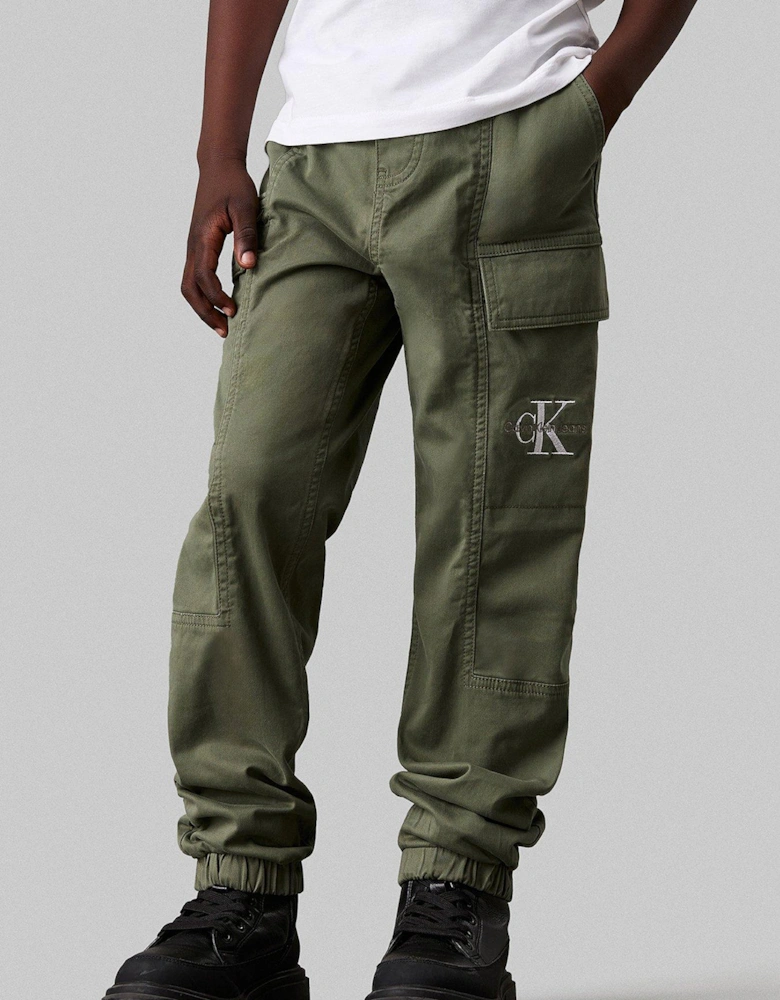 Boys Essential Woven Cargo Pants - Khaki