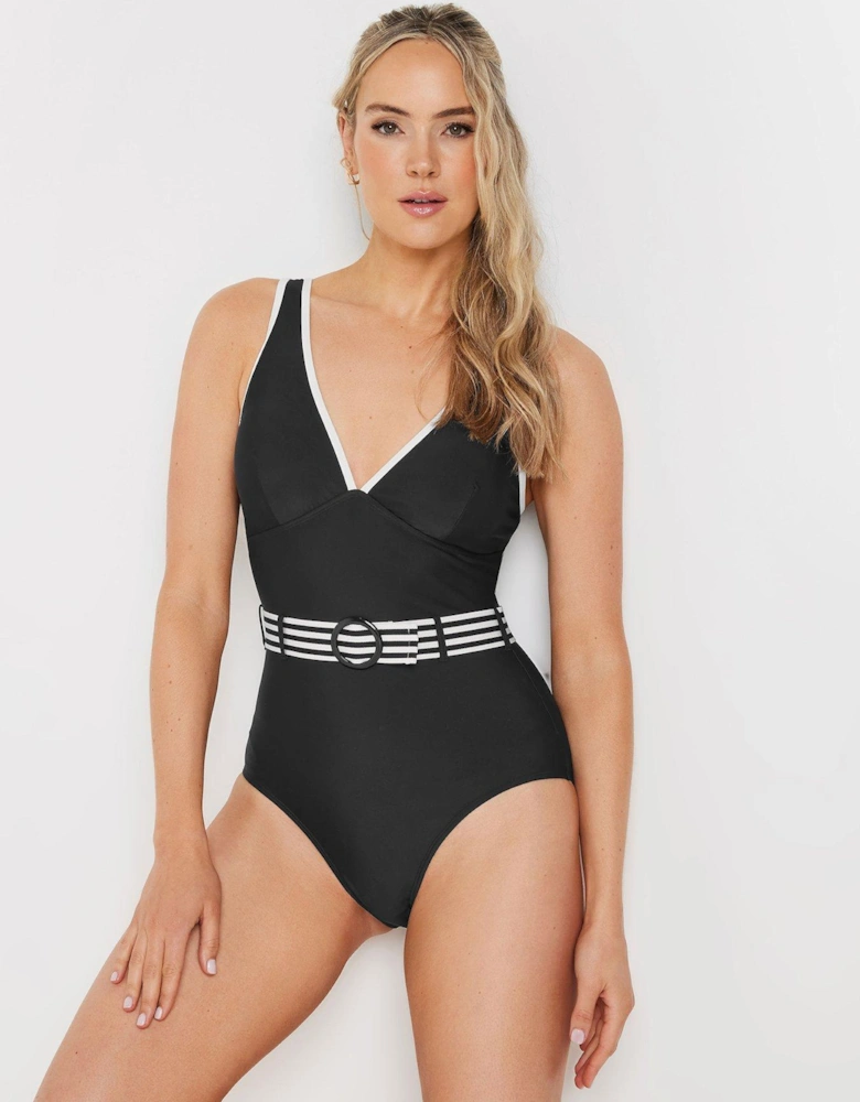 Tall Tipped Belted Swimsuit