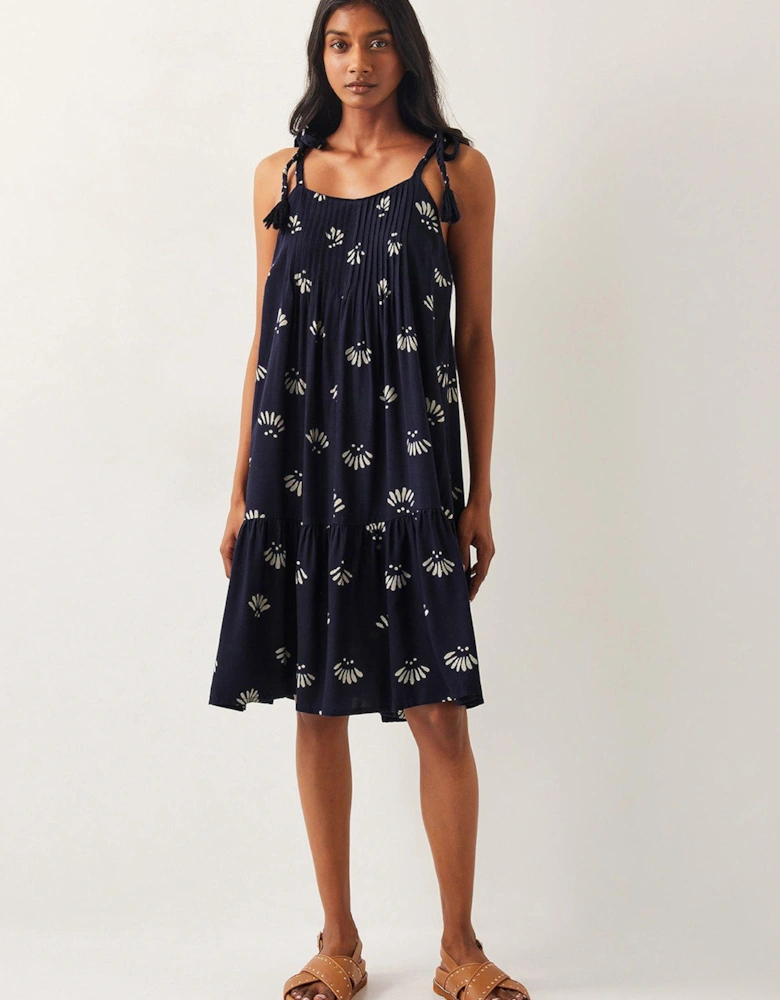 Briana Batik Dress - Navy