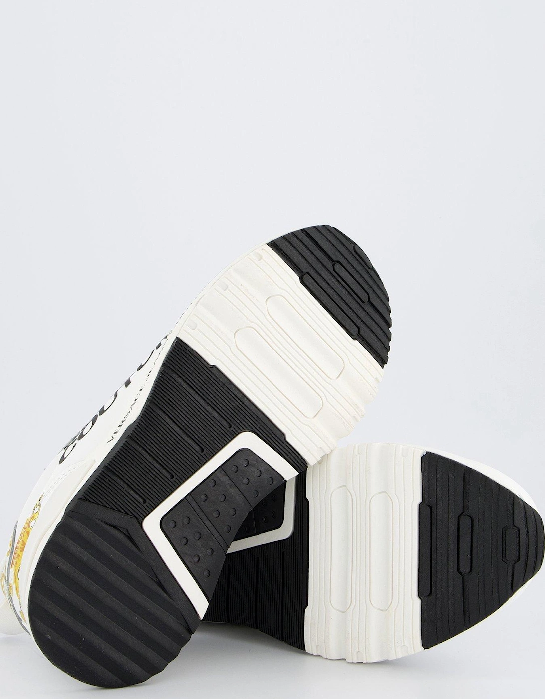 Baroque Print Logo Sneakers - White/Gold