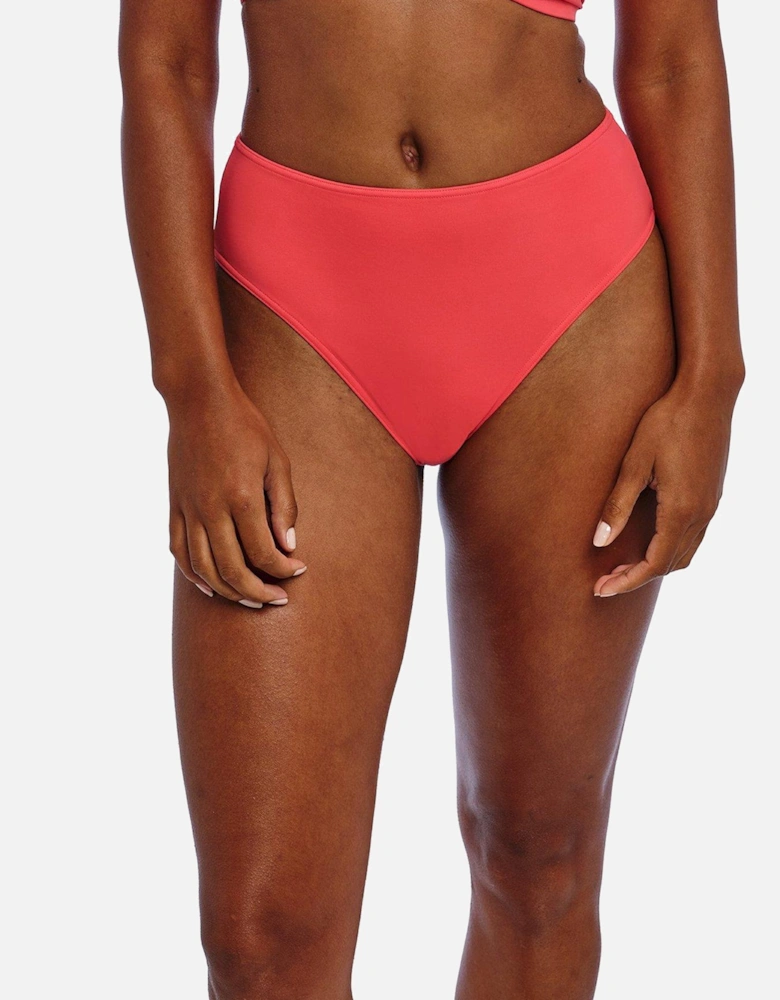 High Waist Bikini Brief - Coral