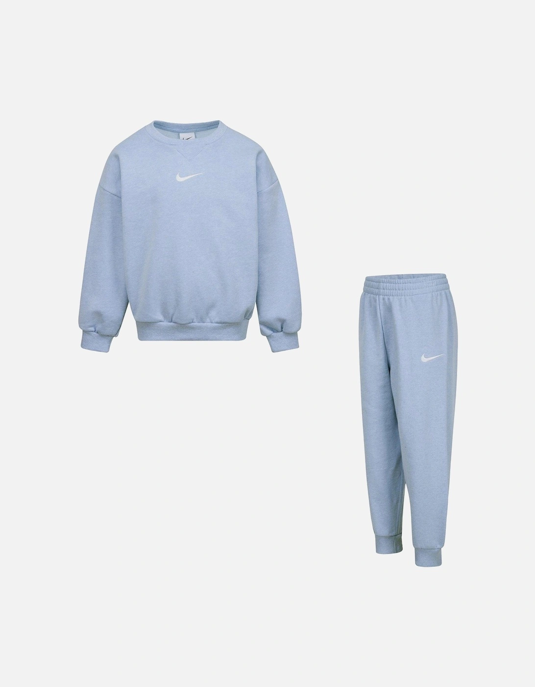 Kids Essential Fleece Crew Tracksuit - Blue, 2 of 1