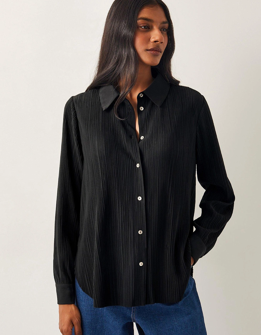 Paula Plisse Shirt - Black, 2 of 1