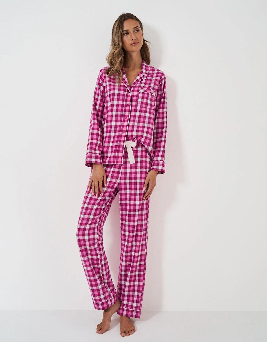 Long Flannel Cotton Pj Set - Pink, 2 of 1