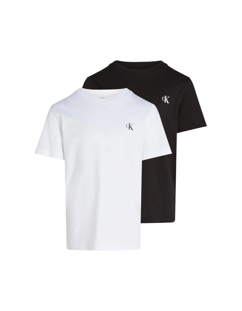 Boys 2-Pack Monogram Short Sleeve Top - White/Black