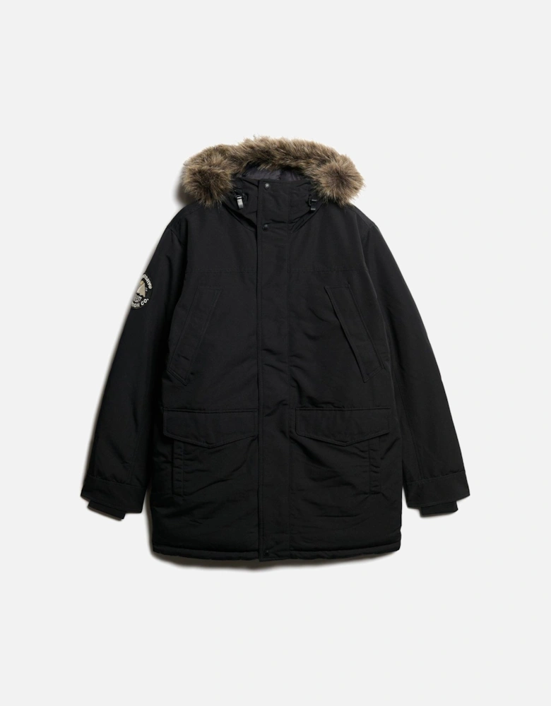 Everest Faux Fur Hooded Parka Coat - Black