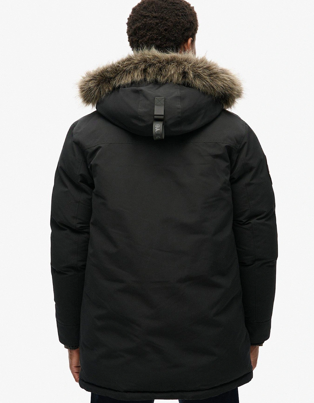 Everest Faux Fur Hooded Parka Coat - Black