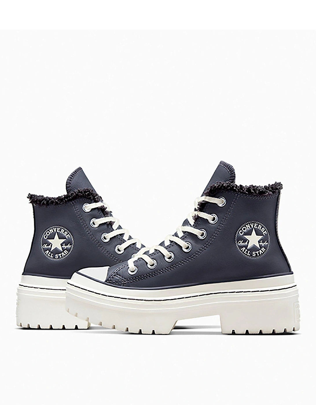Womens Cozy Essentials Chuck Taylor All Star Lugged Heel Trainers - Purple