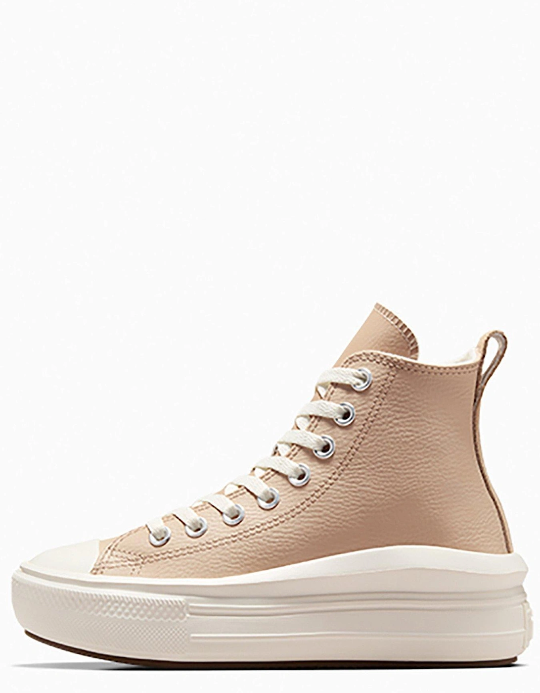 Junior Cozy Essentials Chuck Taylor All Star Move Hi Top Trainers - Beige