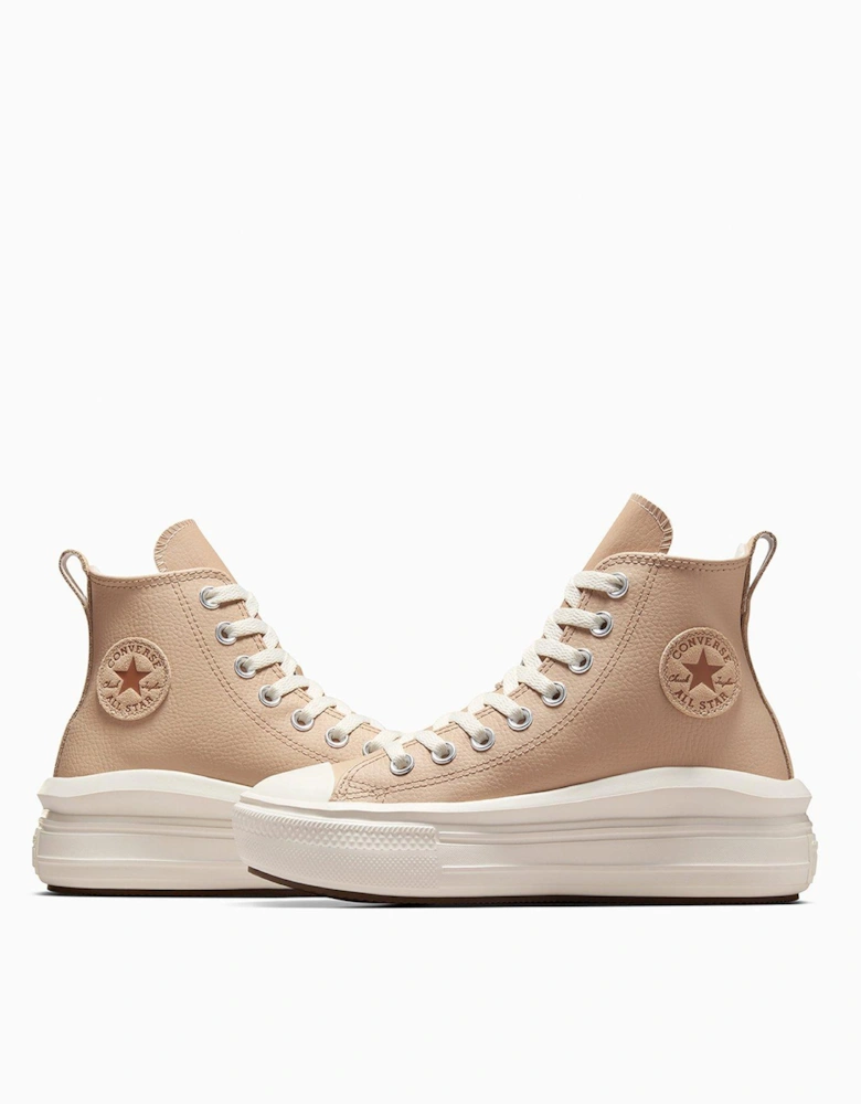 Junior Cozy Essentials Chuck Taylor All Star Move Hi Top Trainers - Beige