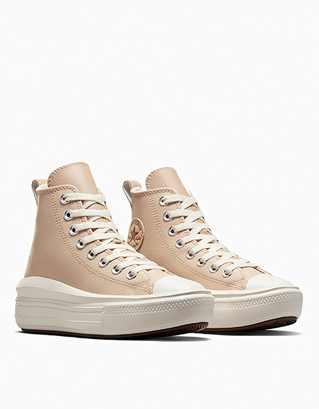 Junior Cozy Essentials Chuck Taylor All Star Move Hi Top Trainers - Beige