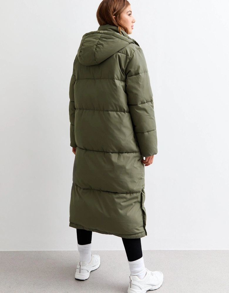 Girls Khaki Tiered Shell Coat