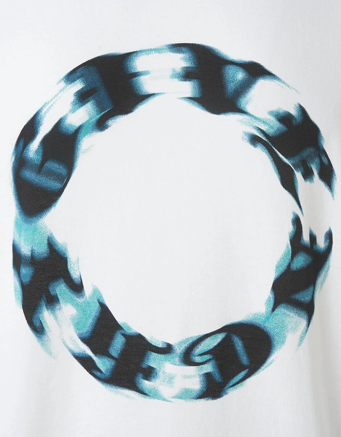 Blue Circle Logo Oversized T-Shirt in White