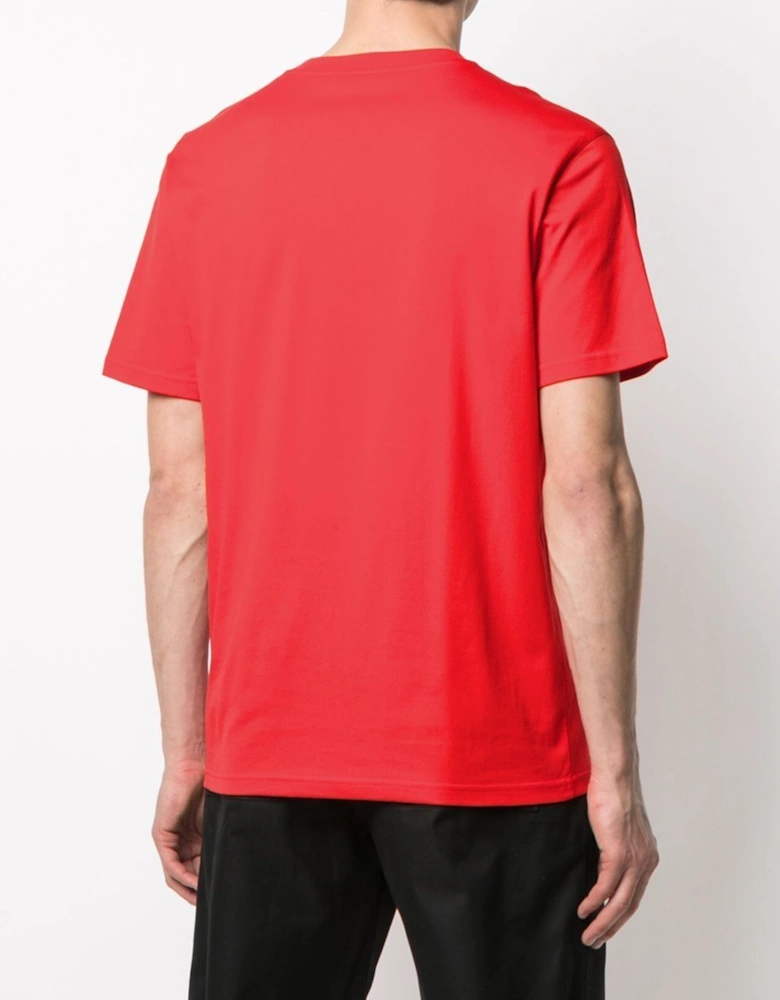 Refracted Embroidered Logo Oversized T-Shirt in Red