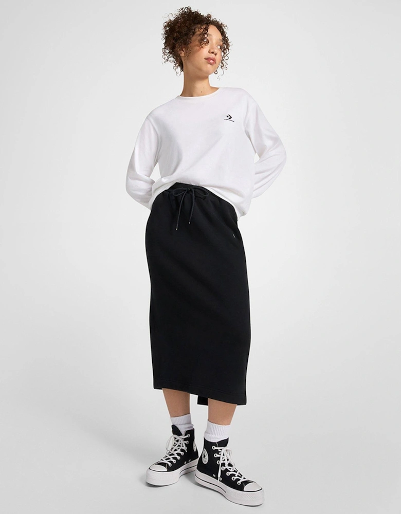 Womens Midi Skirt - Black