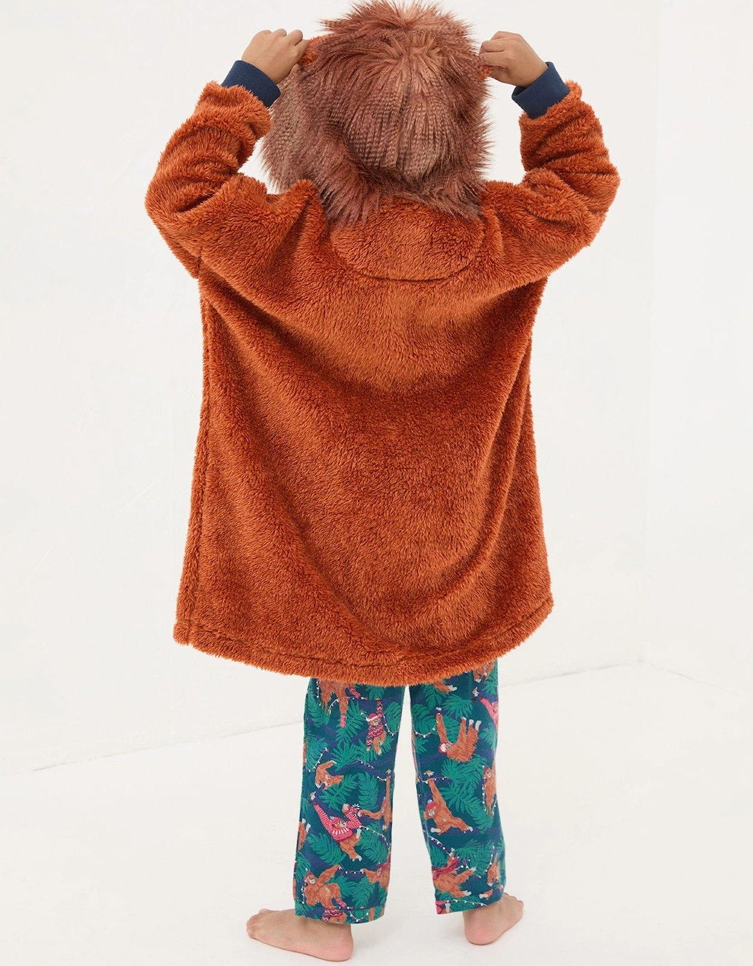 Boys Orangutan Oversized Hoodie - Brown