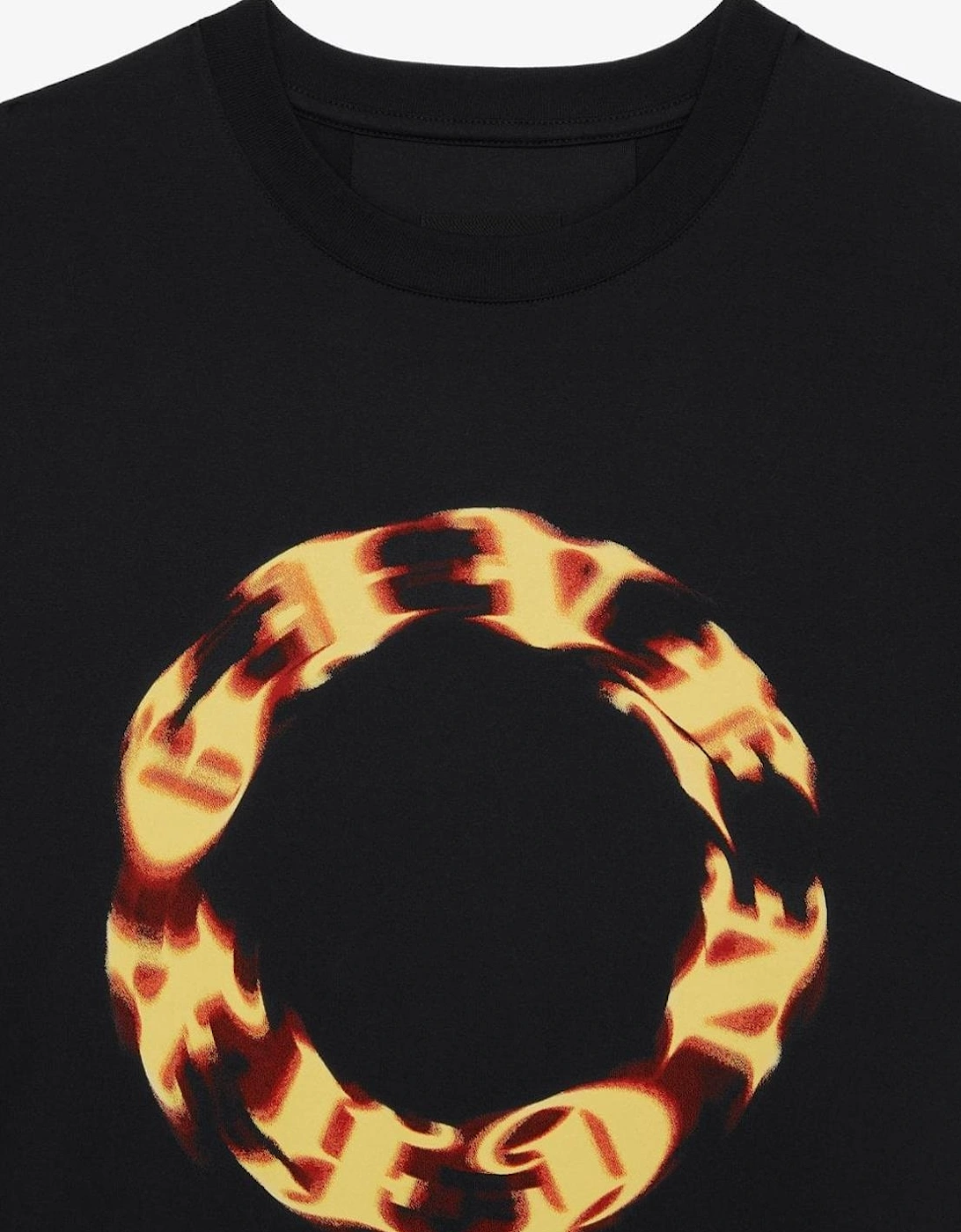 Flame Circle Logo Oversized T-Shirt in Black