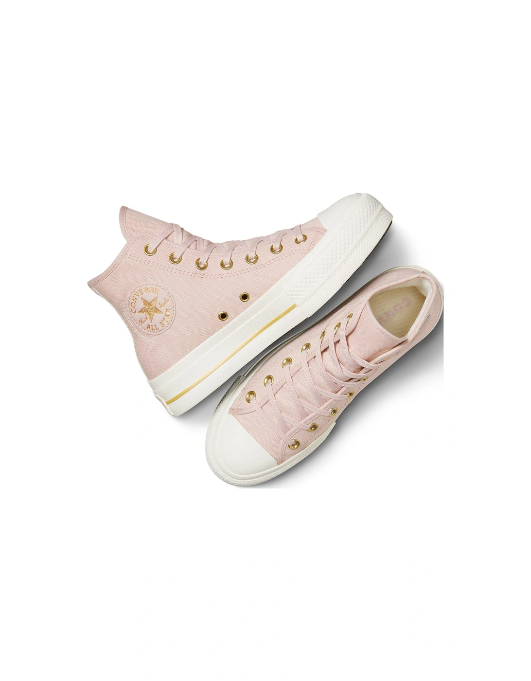 Womens Lift Modern Tailored Canvas Hi Top C11trainers - Stone