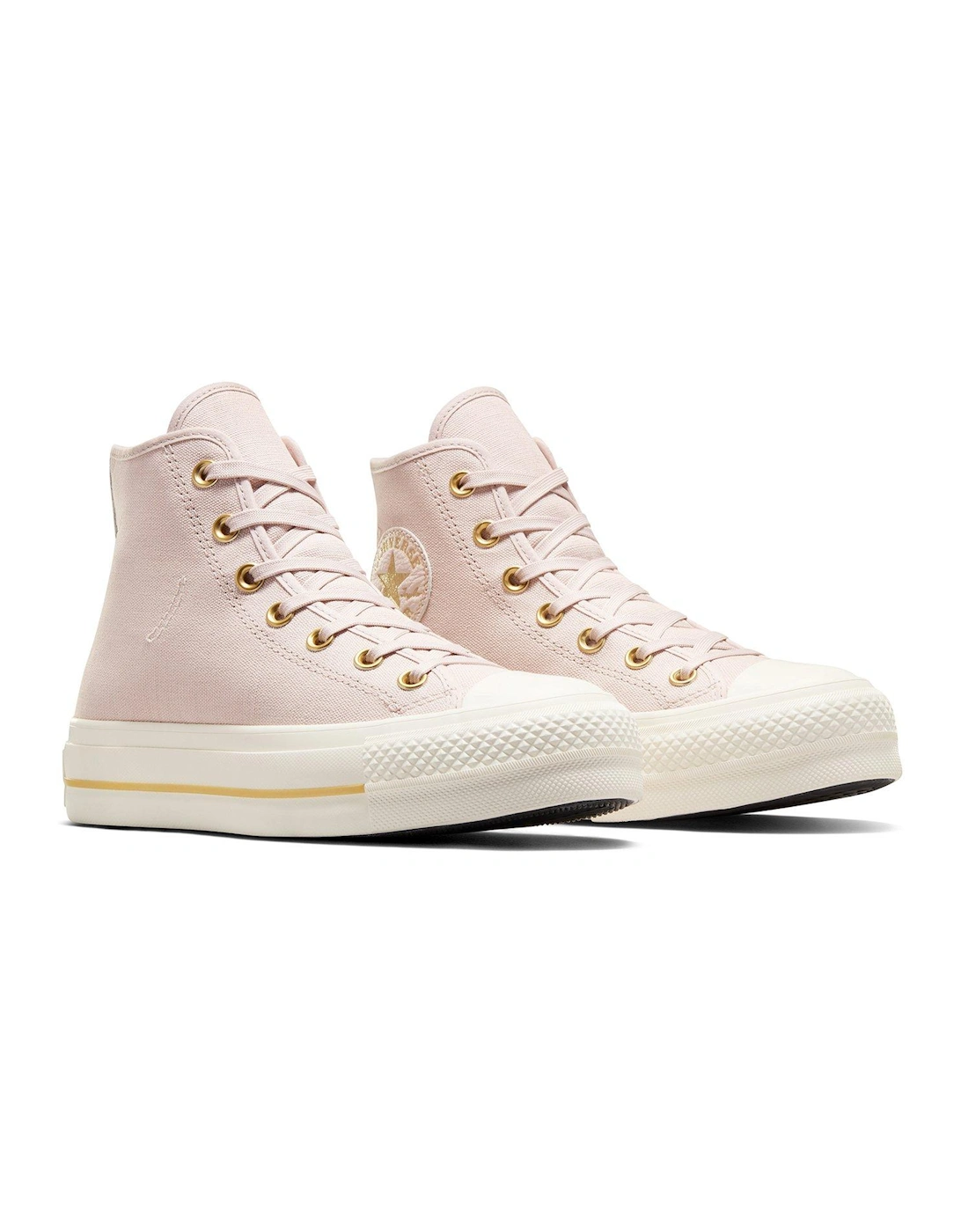 Womens Lift Modern Tailored Canvas Hi Top C11trainers - Stone