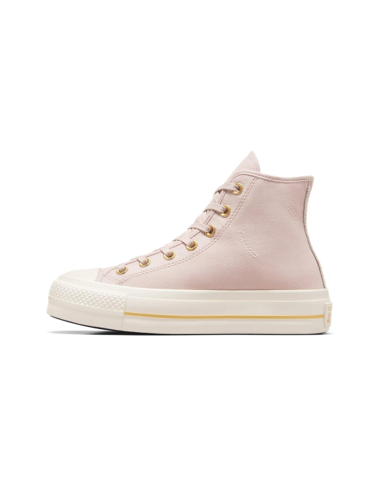 Womens Lift Modern Tailored Canvas Hi Top C11trainers - Stone