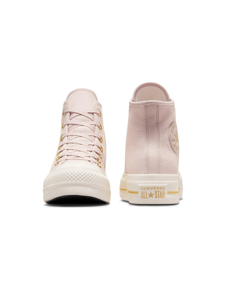 Womens Lift Modern Tailored Canvas Hi Top C11trainers - Stone