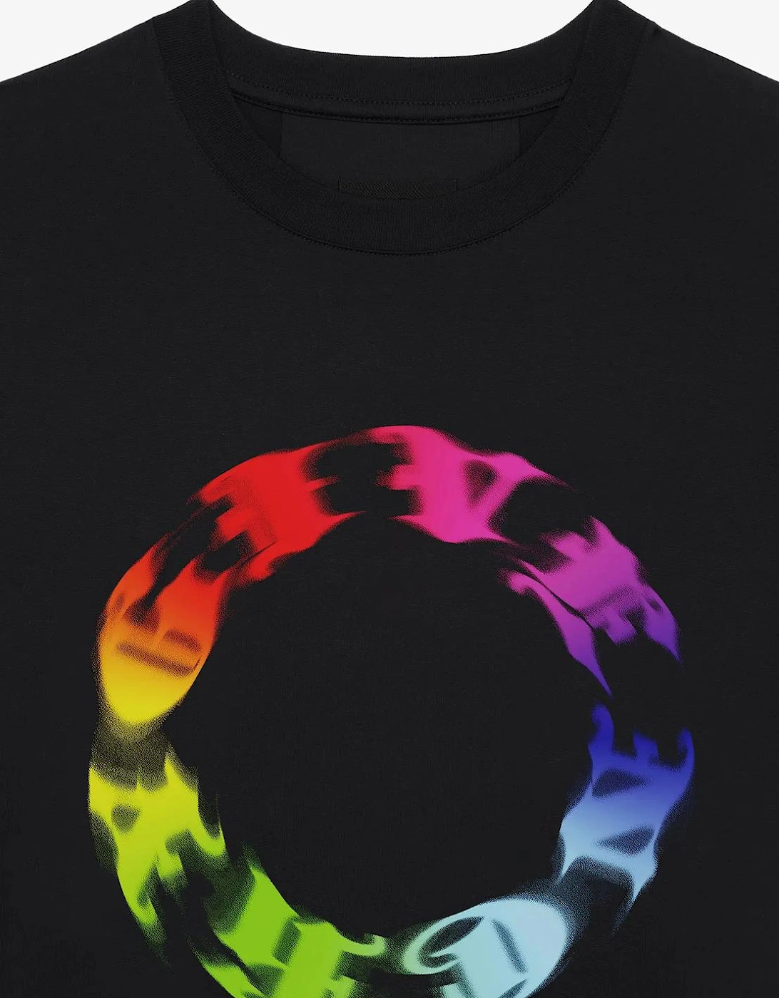 Rainbow Circle Logo Oversized T-Shirt in Black