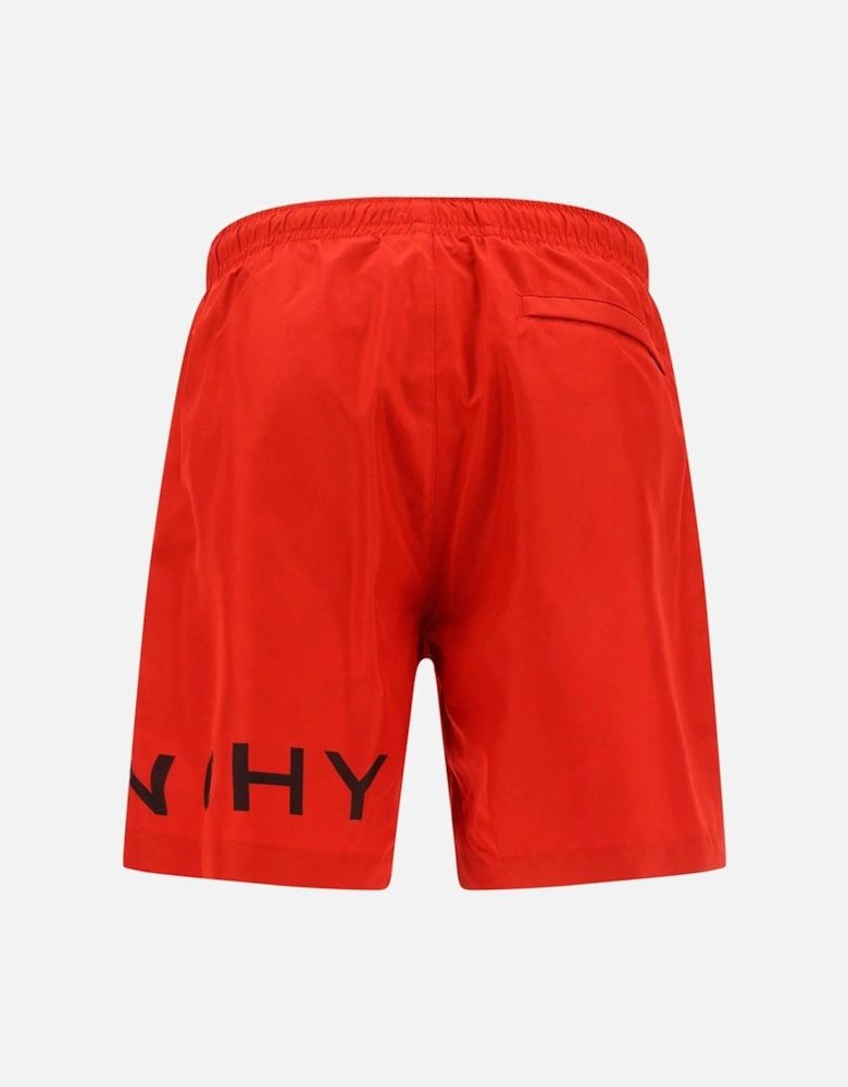 Logo Printed Swim Shorts in Red