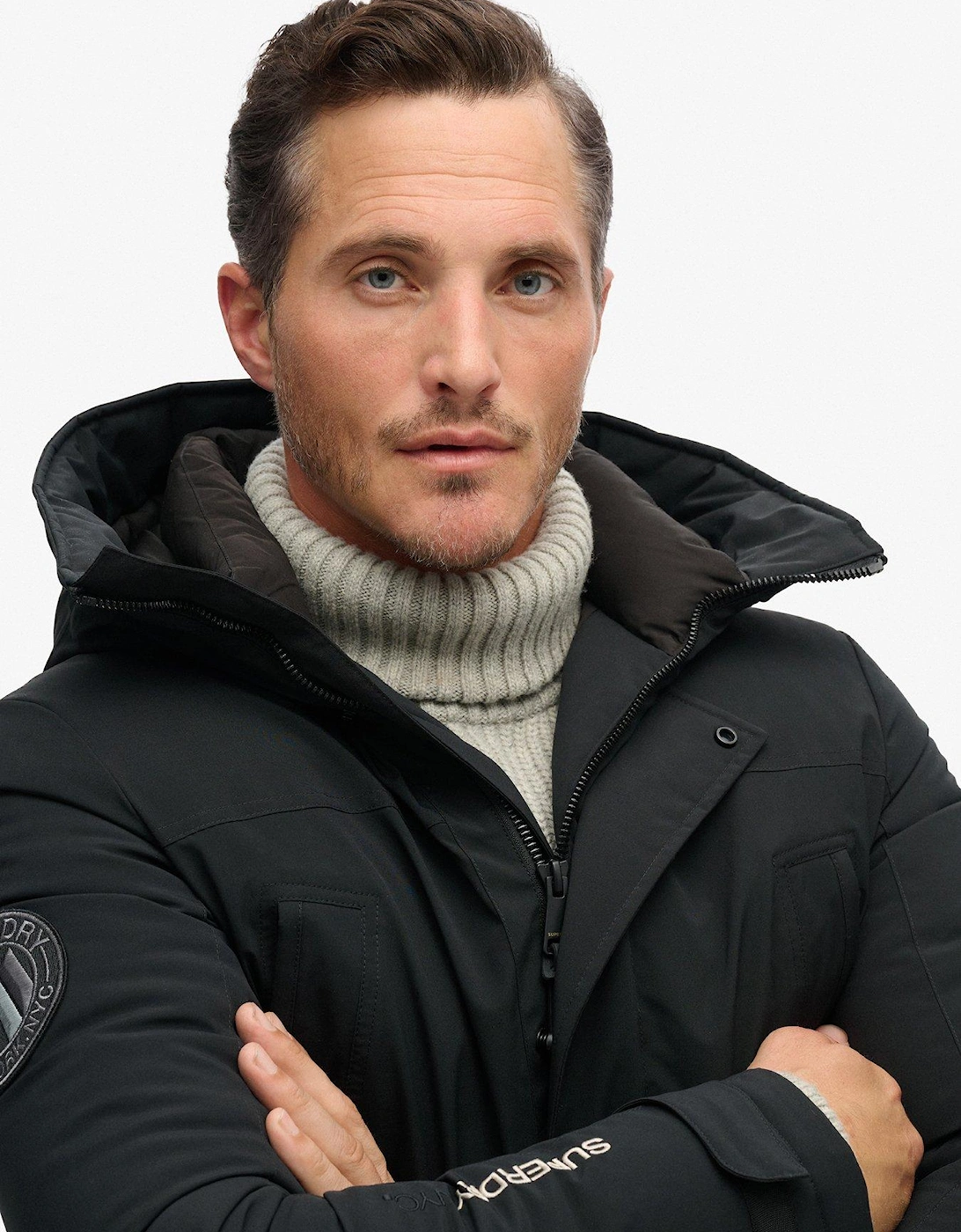 City Padded Parka Coat - Black