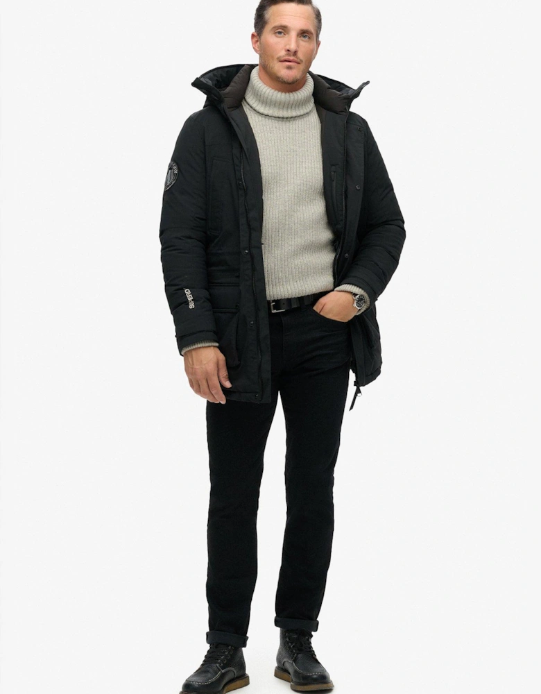 City Padded Parka Coat - Black