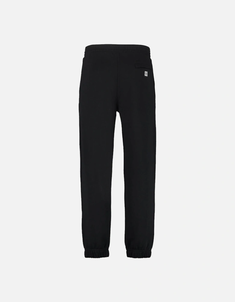 College Logo Embroidered Joggers in Black