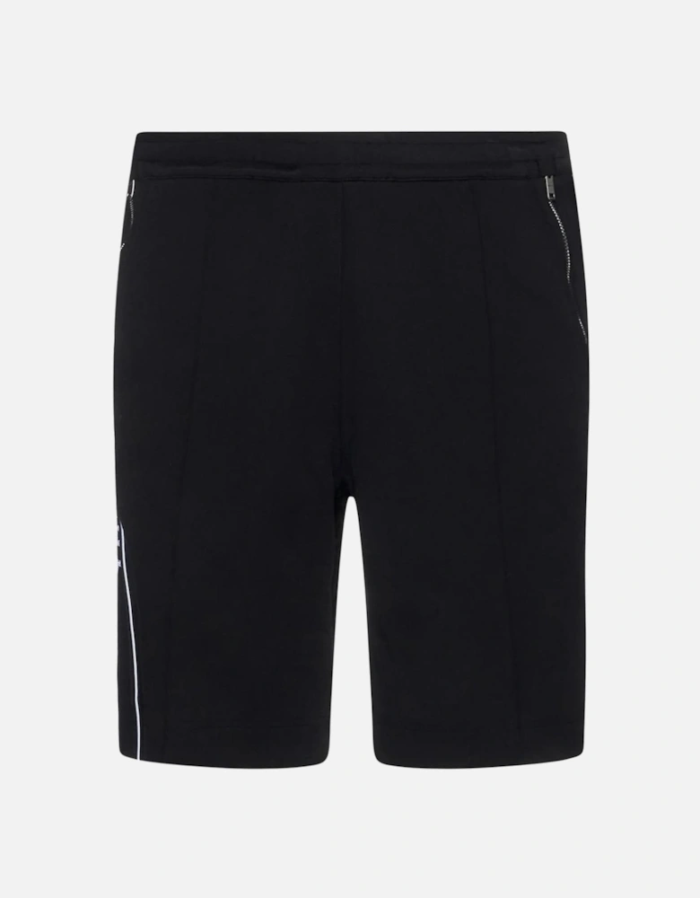 Side Logo Embroidered Sweat Shorts in Black