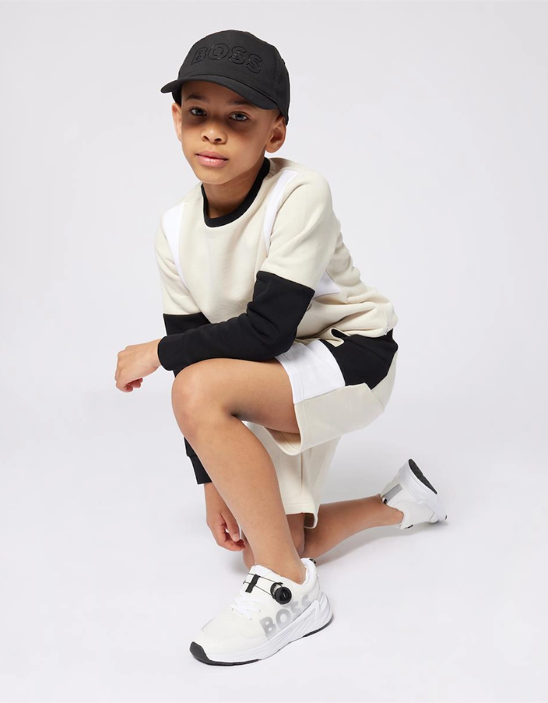 BOSS BOYS SAND JERSEY SHORTS J51991