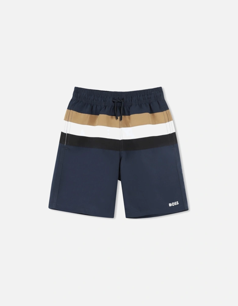 BOSS BOYS NAVY SWIM SHORTS J51975