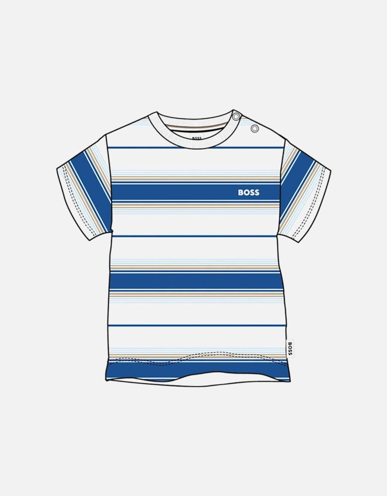 BOSS BABY/TODDLER STRIPED BLUE T SHIRT J52116