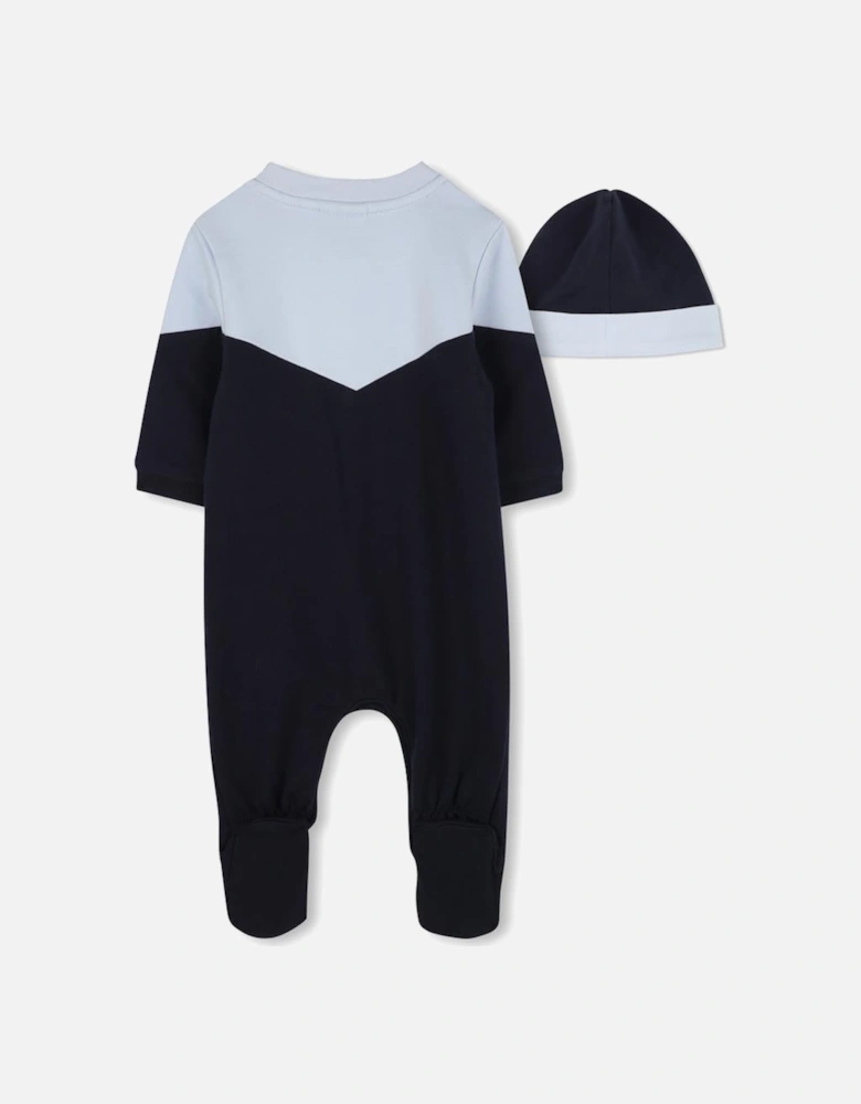 BOSS NEW BORN NAVY BABYGRO +HAT J52218