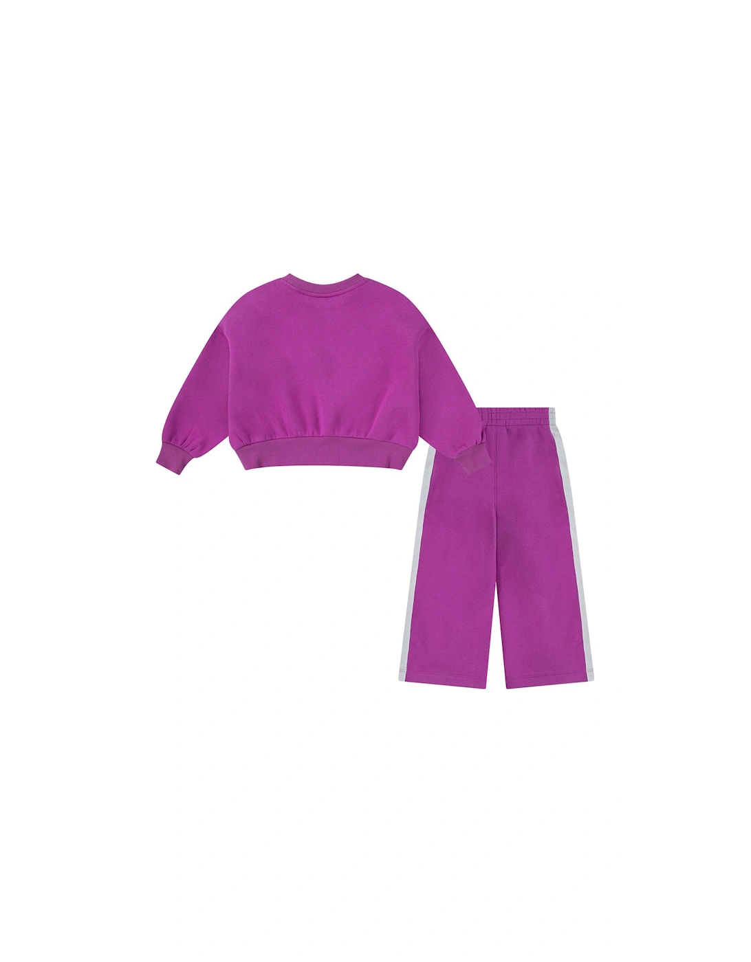 Kids Girls Shine Crew Pant Tracksuit - Pink