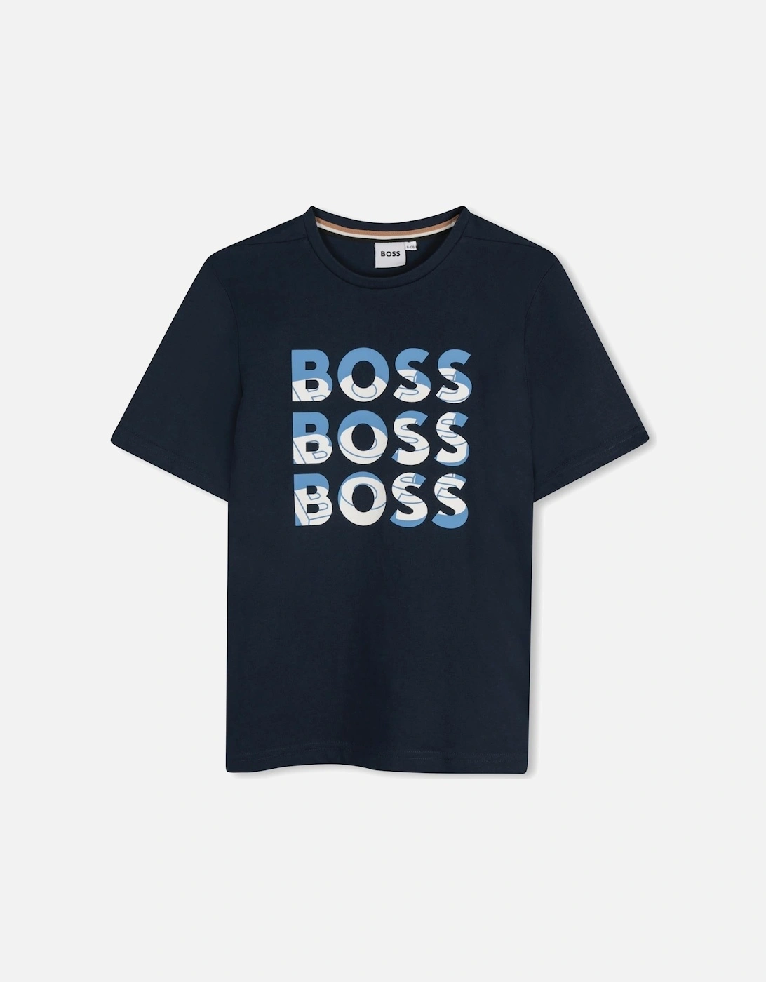 BOSS NAVY REPEAT LOGO T SHIRT J52038, 3 of 2