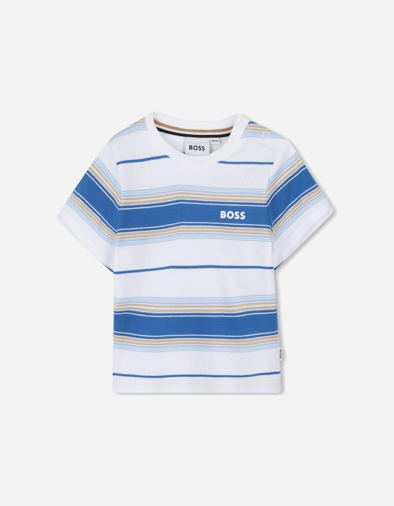 BOSS BABY/TODDLER STRIPED BLUE T SHIRT J52116