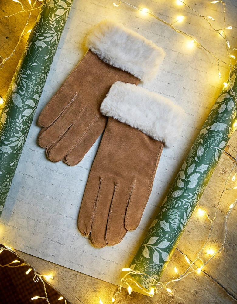 Suede Glove - Brown