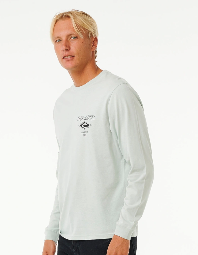 Rip Curl Mens Fade Out Icon Long Sleeve T-Shirt