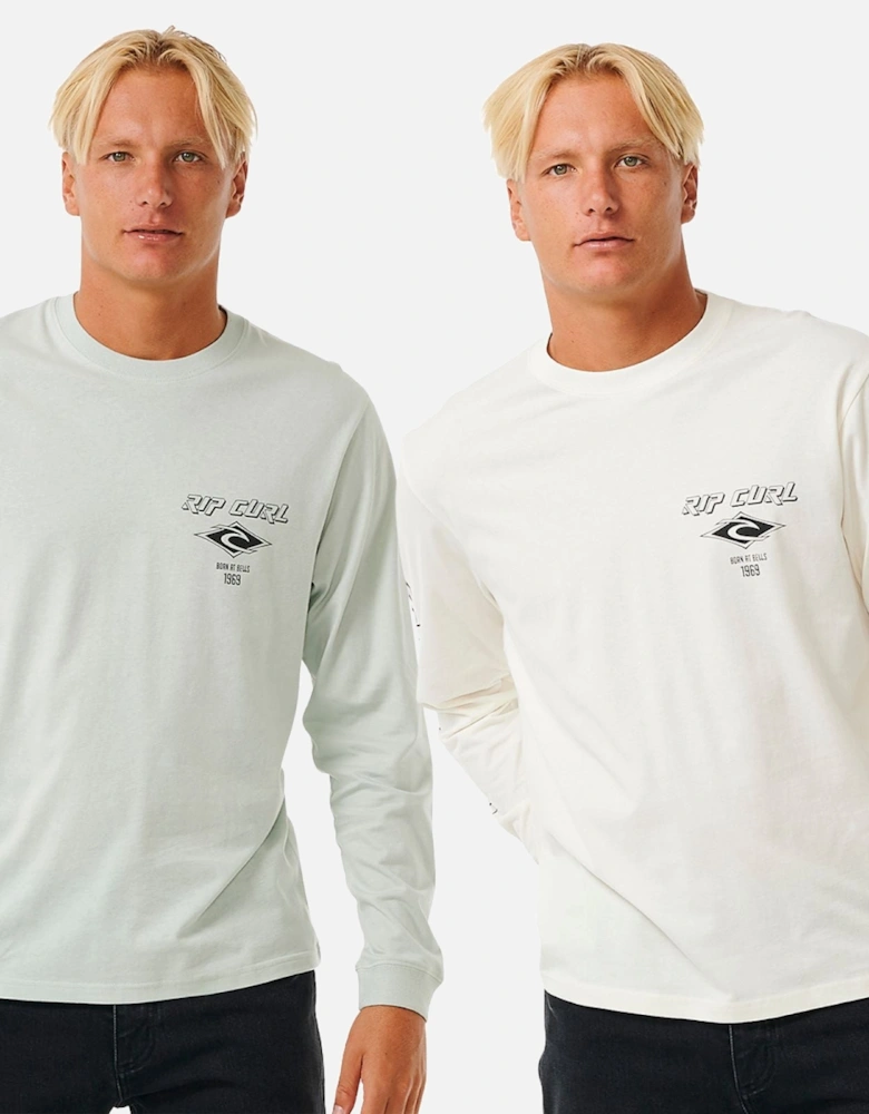 Rip Curl Mens Fade Out Icon Long Sleeve T-Shirt