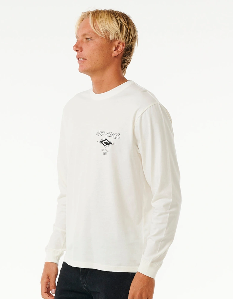 Rip Curl Mens Fade Out Icon Long Sleeve T-Shirt