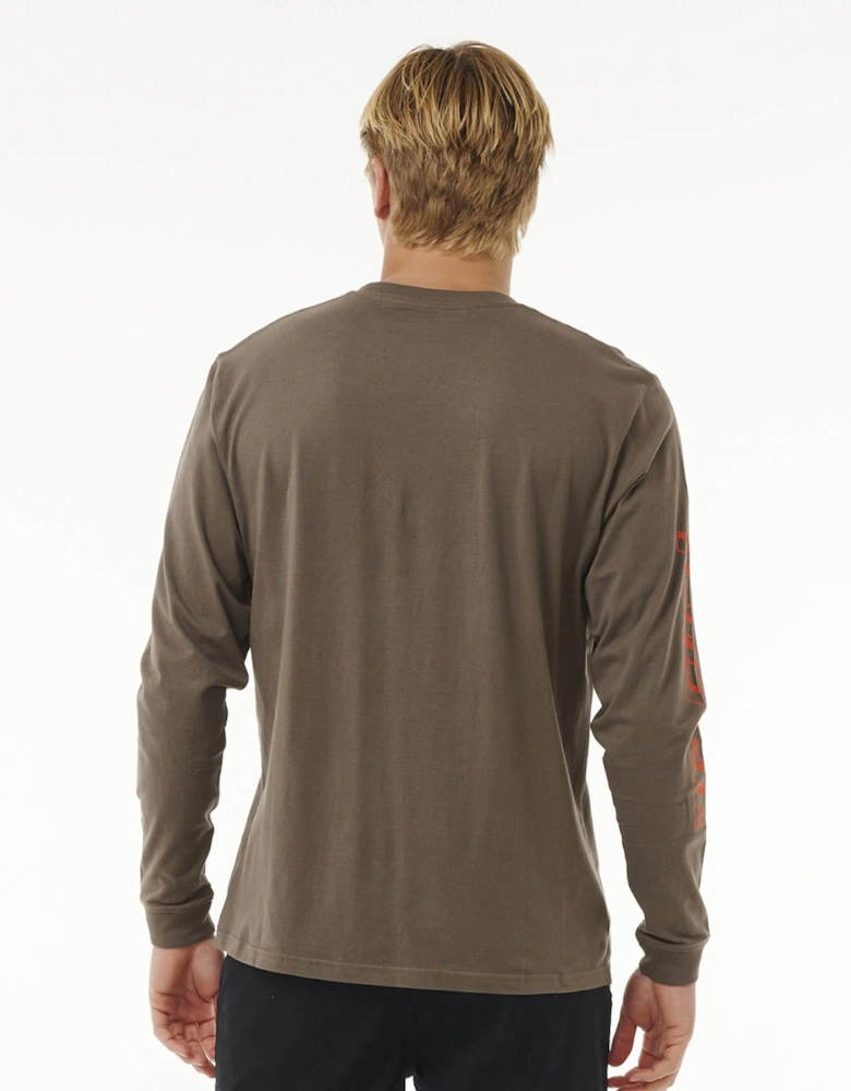 Rip Curl Mens Fade Out Icon Long Sleeve T-Shirt