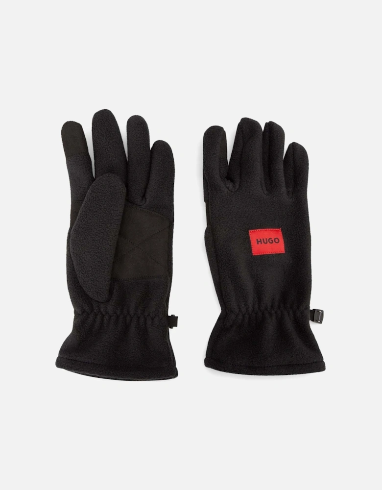 Red Logo Label Fleece Gloves