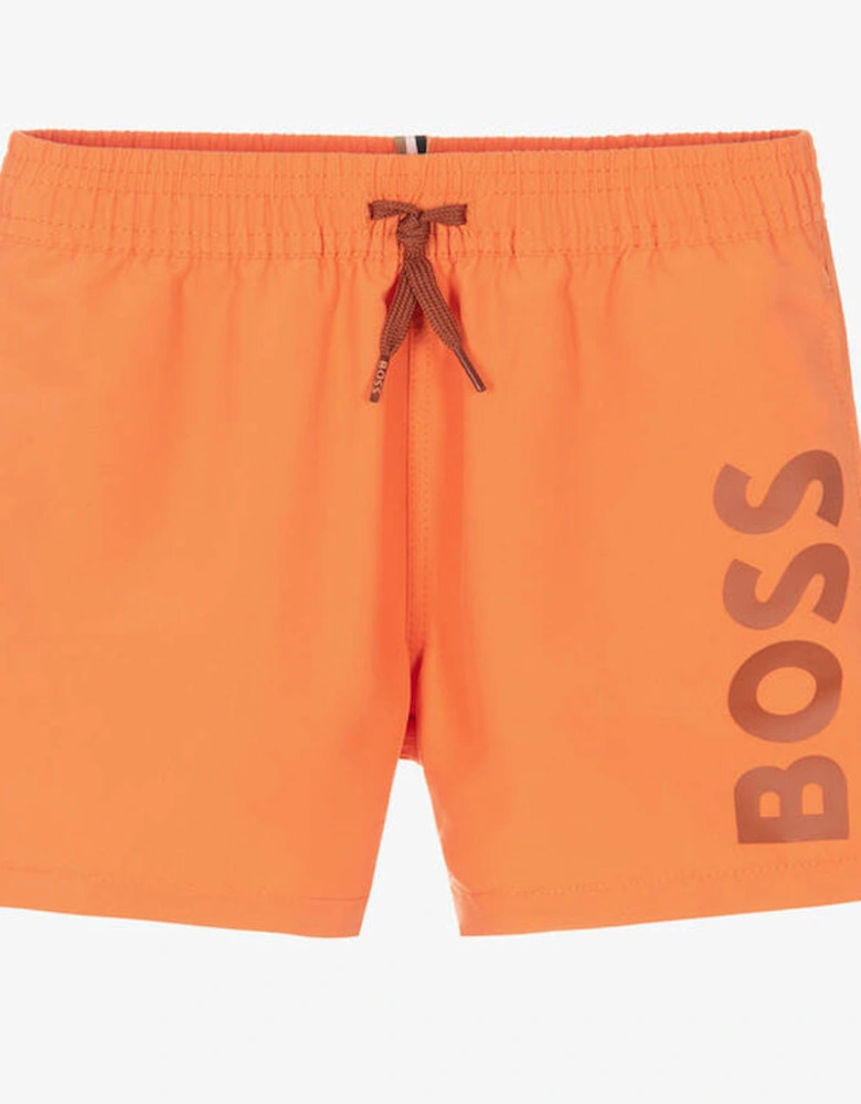 BOSS BABY/TODDLER BRICK RED SWIM SHORTS J52069