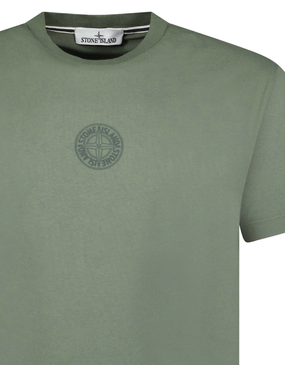 Seasonal Quilting One Print Cotton T-Shirt Sage Green