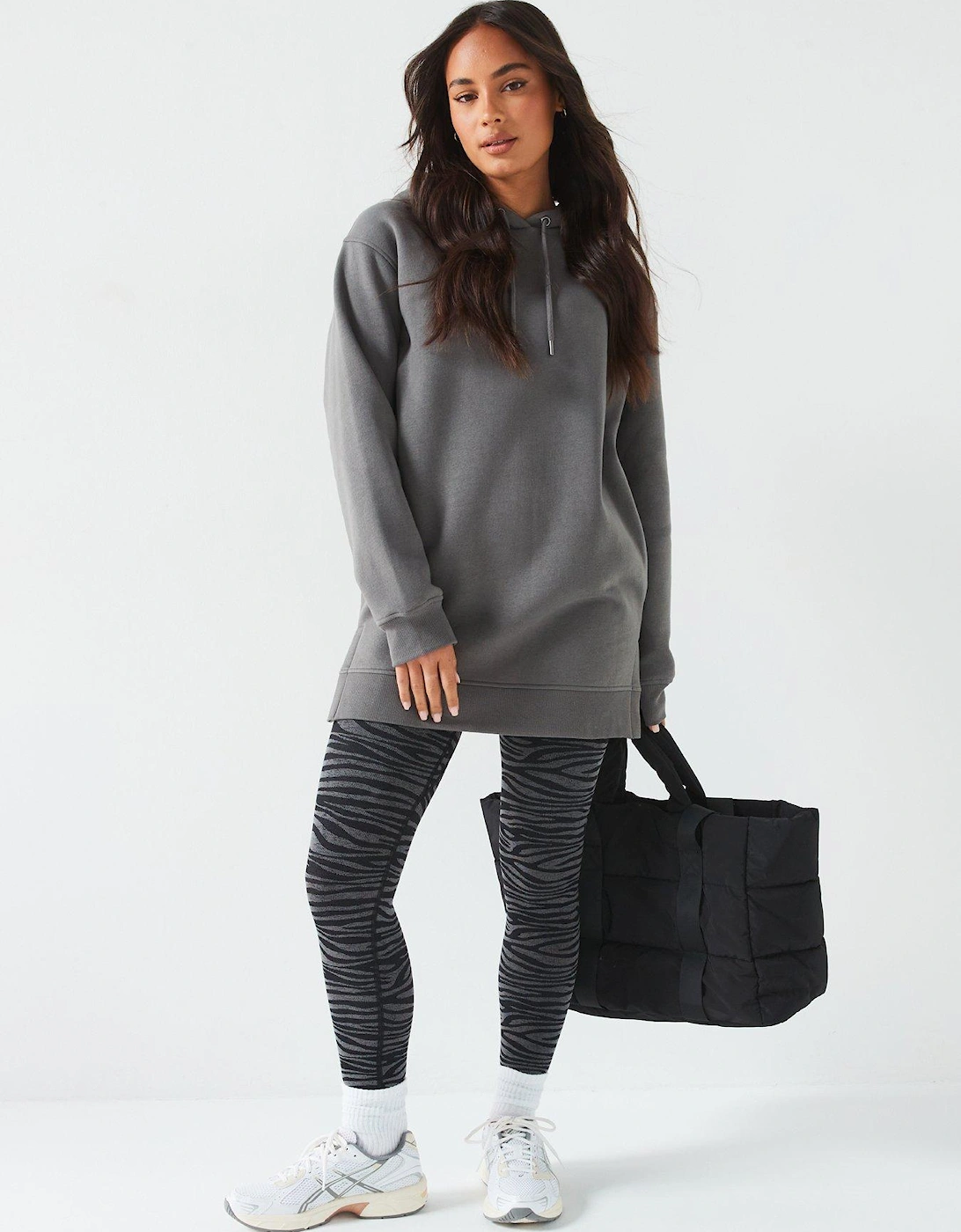 The Essential Longline Hoodie - Charcoal