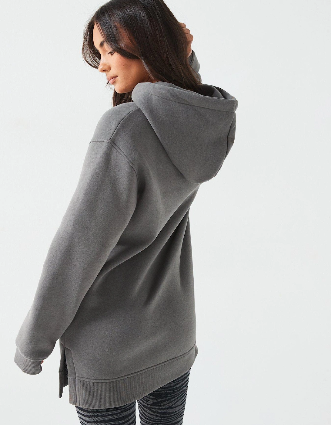 The Essential Longline Hoodie - Charcoal